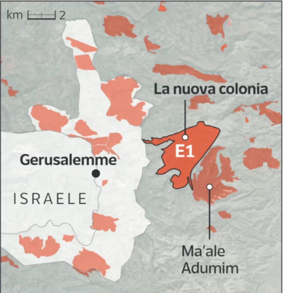 Cisgiordania: il progetto E1 allontana la pace 1 e 1 mappa