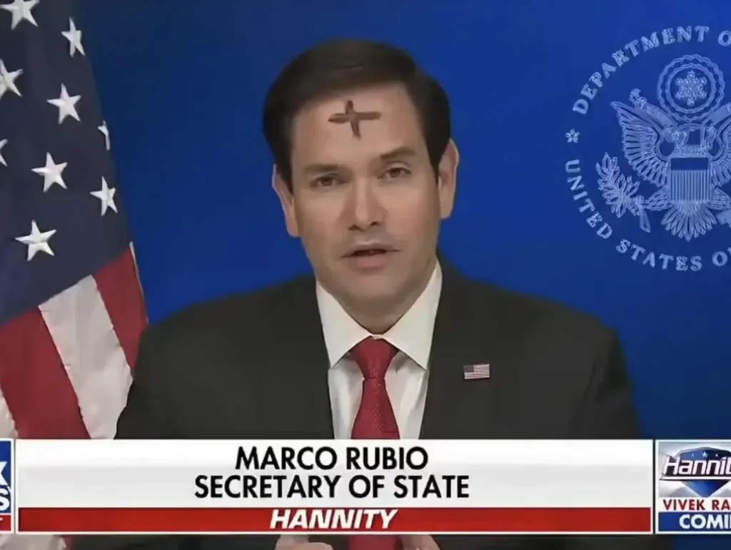 Il crocifisso e il confine 1 marco rubio croce ceneri in fronte